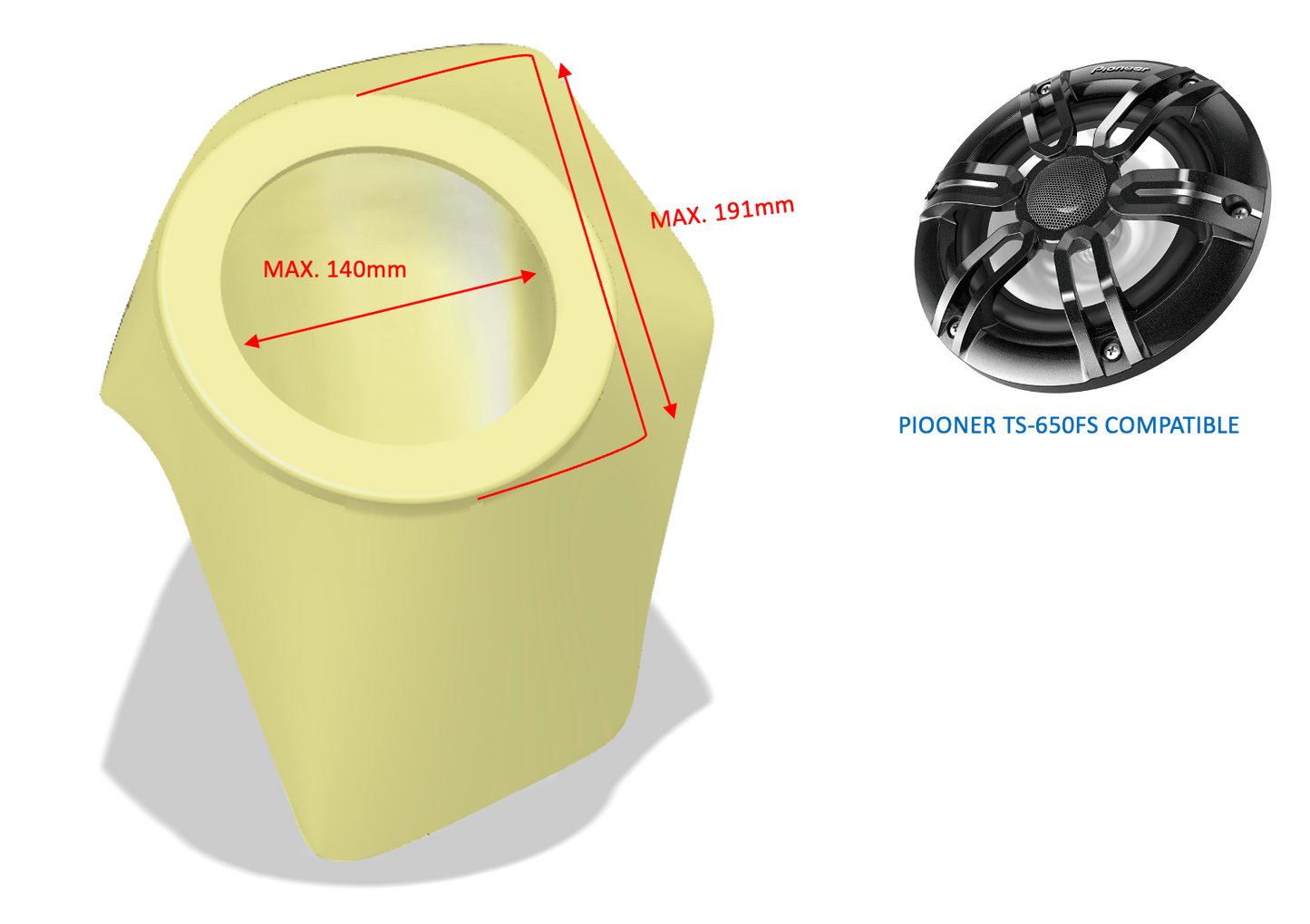 Sea doo GTI RXP 2021-2026 Speaker Enclosures and Audio Systems 6.5"